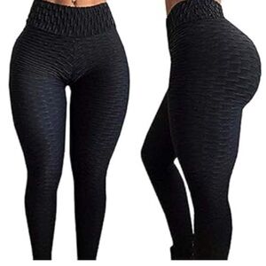 Black Textured Women's Leggings